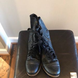 Black combat boots